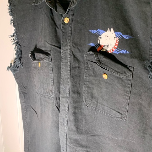 Y2K pit bull graphic biker shirt - Picture 3 of 6